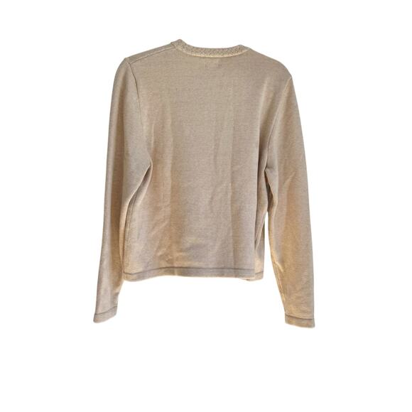 J.Crew Women's Lady Jacket Hthr Mushroom Cotton Cardigan Sweater Size L NWT - Picture 5 of 12